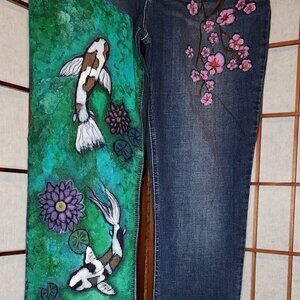 Koi painted jeans